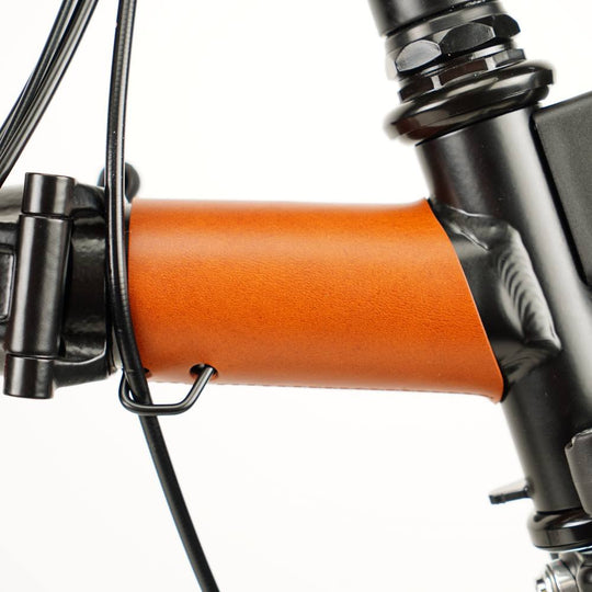 Honey Full Frame Leather Protector full Set for Brompton Bicycle - Velcro - front frame