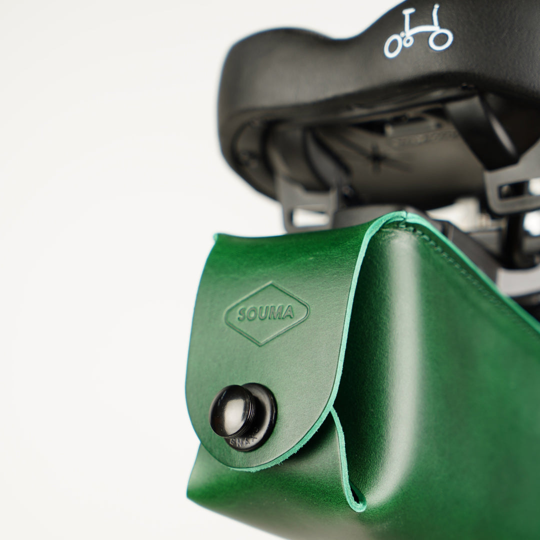 Fahrrad-Satteltasche aus Leder – Schnellverschluss