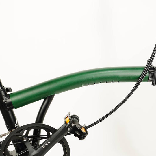 Green Full Frame Leather Protector full Set for Brompton Bicycle - Velcro - frame cover