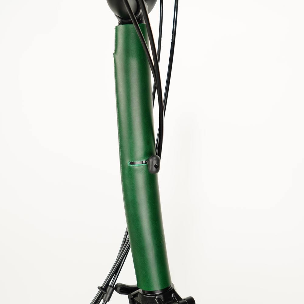Green Full Frame Leather Protector full Set for Brompton Bicycle - Velcro - stem cover