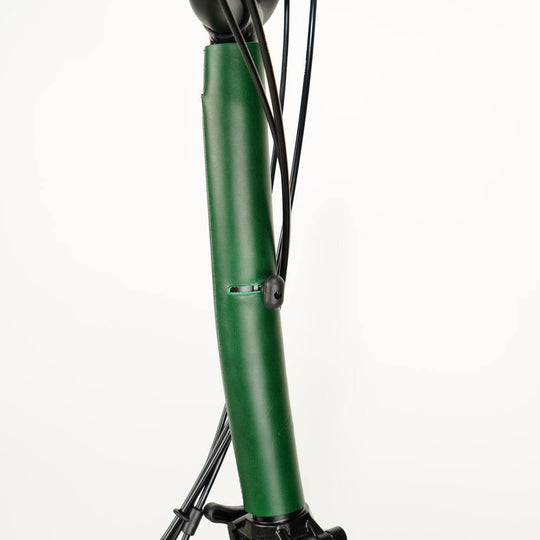 Green Full Frame Leather Protector full Set for Brompton Bicycle - Velcro - stem cover