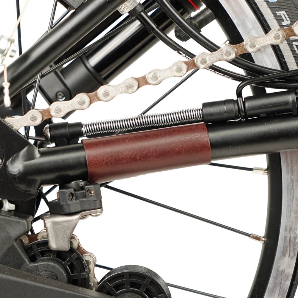 Brown Full Frame Leather Protector full Set for Brompton Bicycle - Velcro - chain and hook cover
