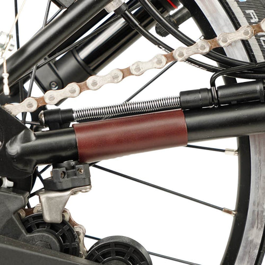 Brown Full Frame Leather Protector full Set for Brompton Bicycle - Velcro - chain and hook cover