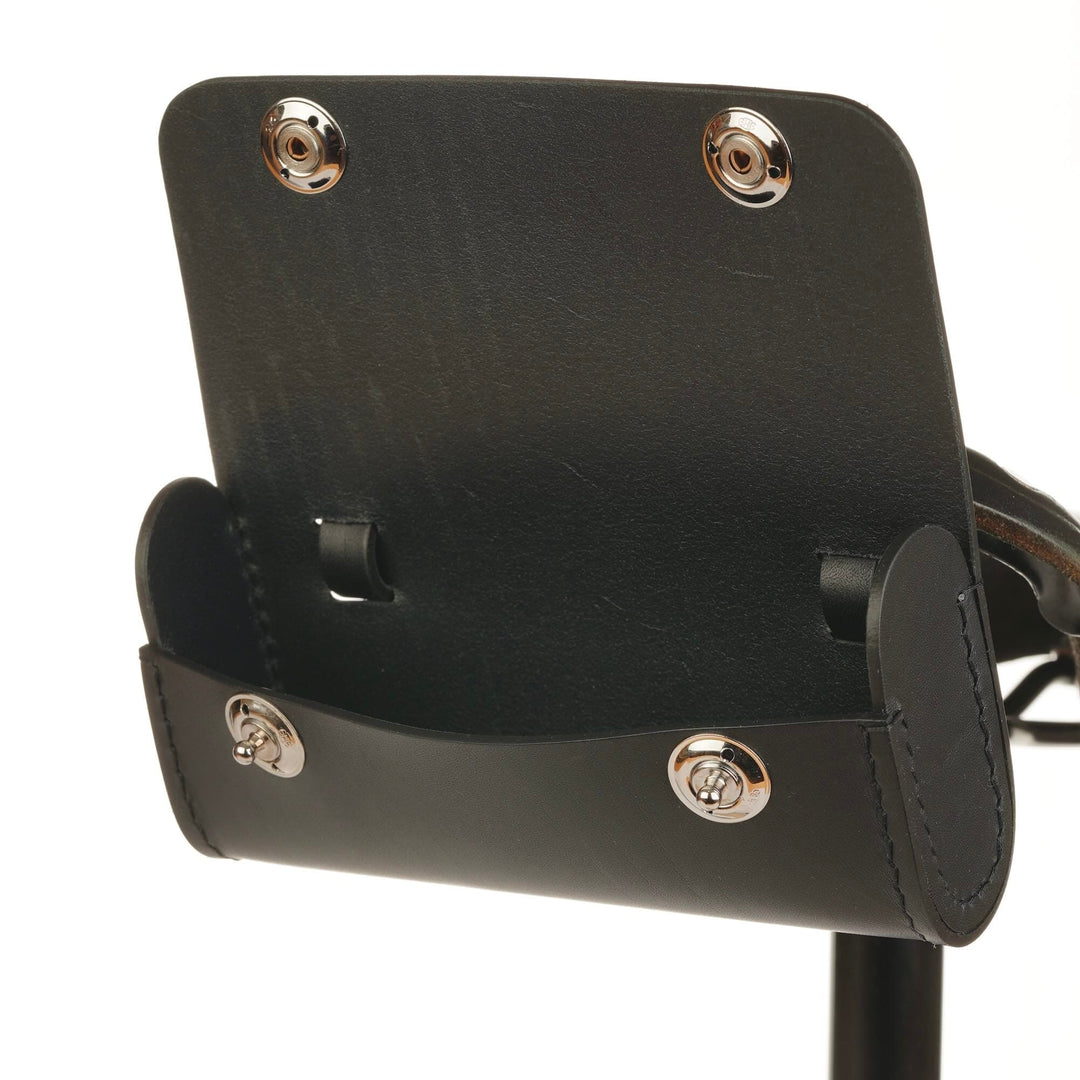Brompton Saddle Bag Leather, black, open