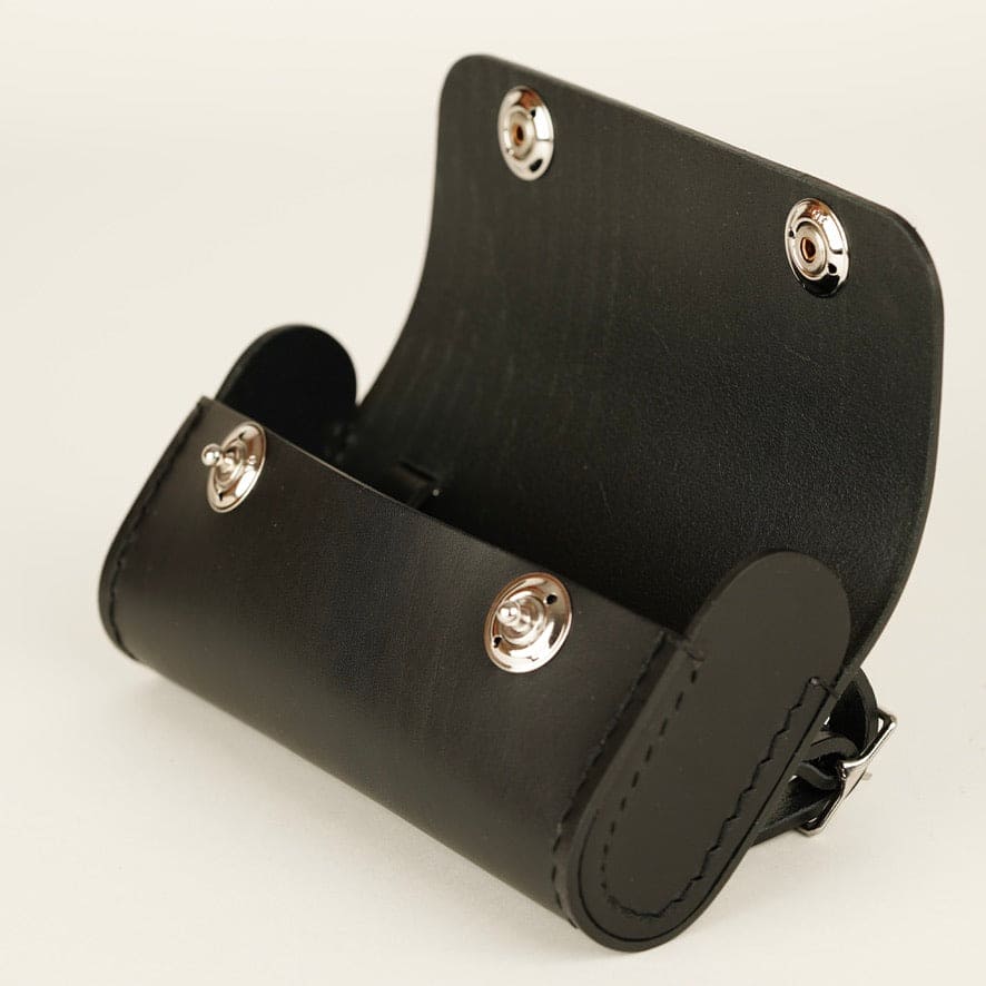 Brompton Saddle Bag Leather black open view