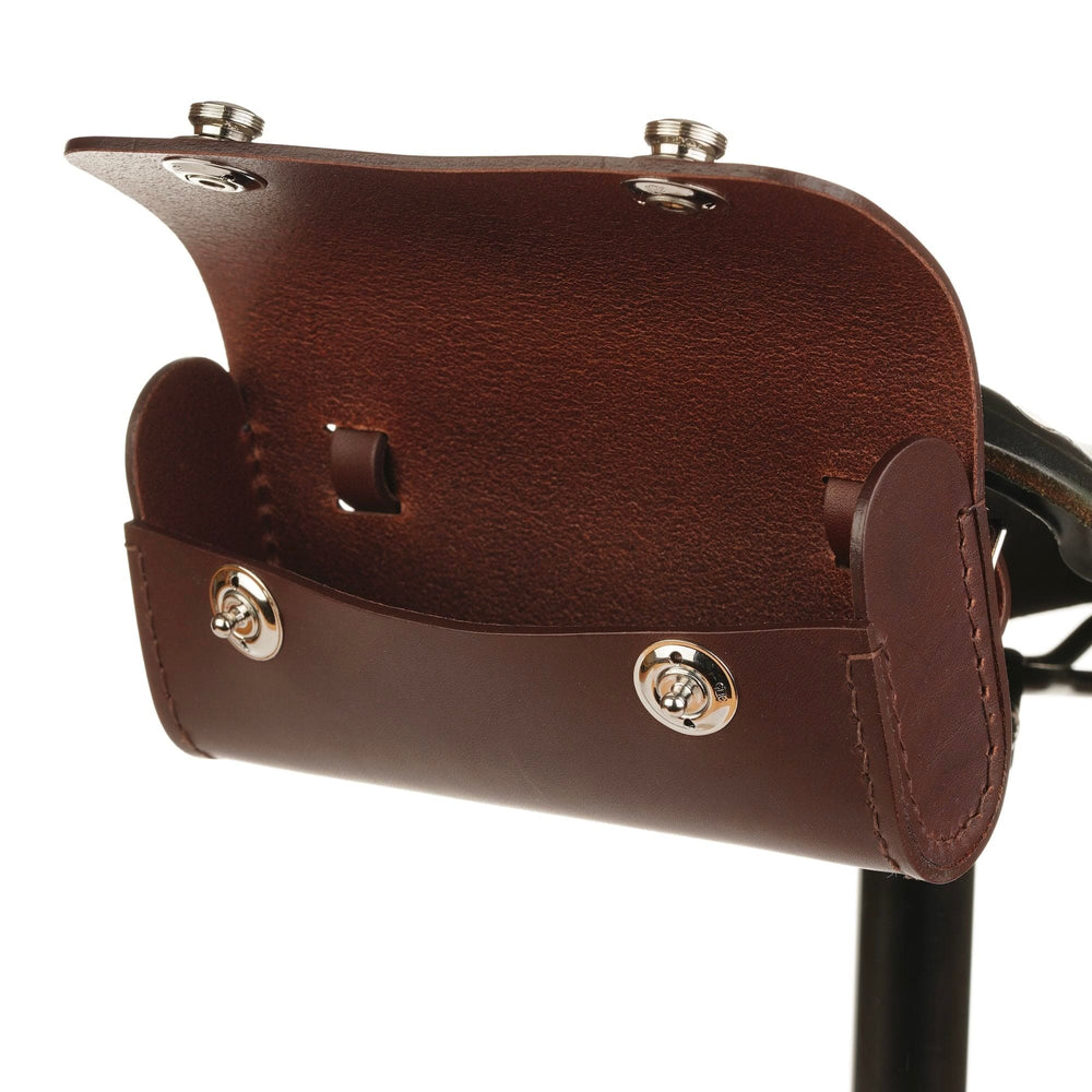 Brompton Saddle Bag Leather - Brown open