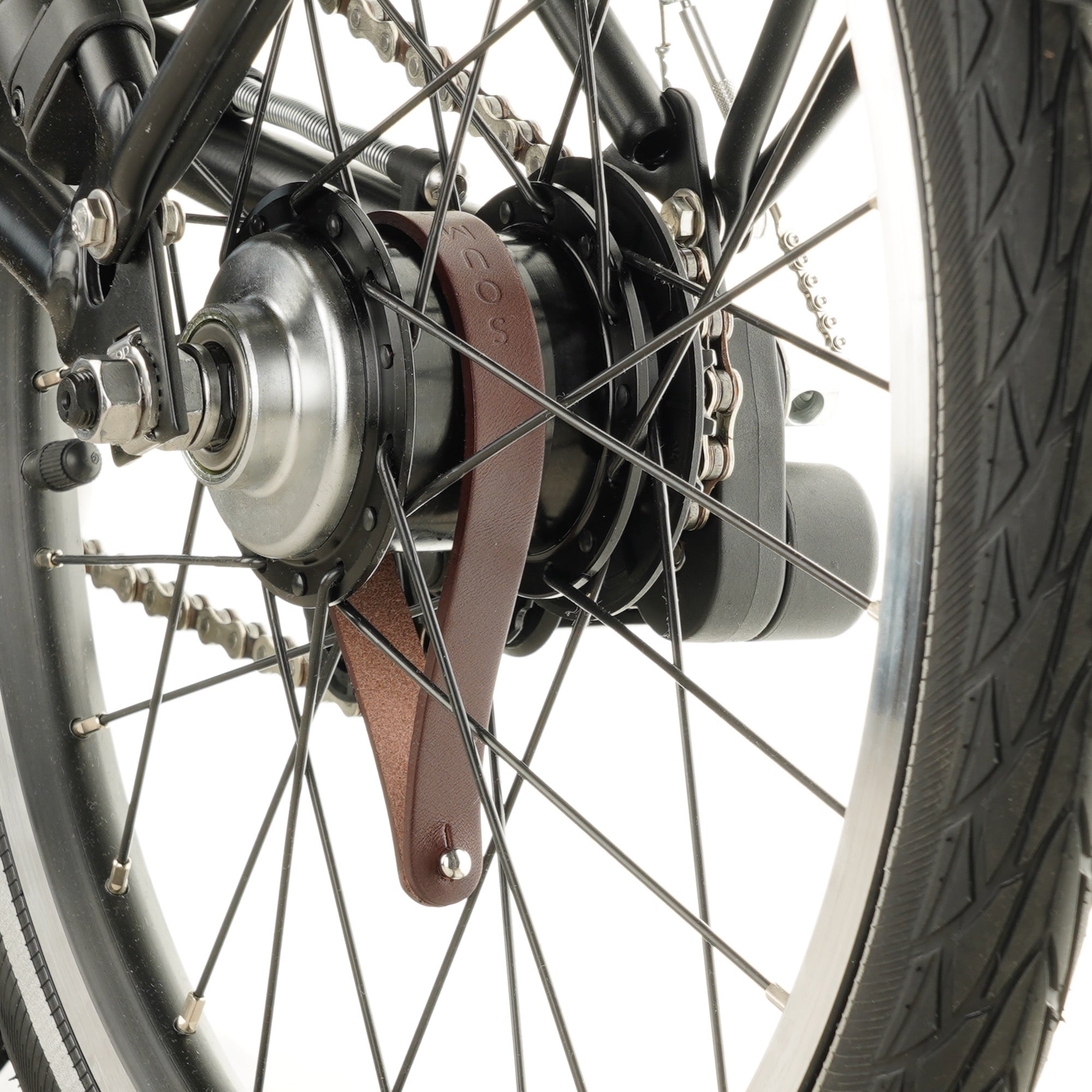 Leather Hub Shiners for Brompton Bicycle | Brompton