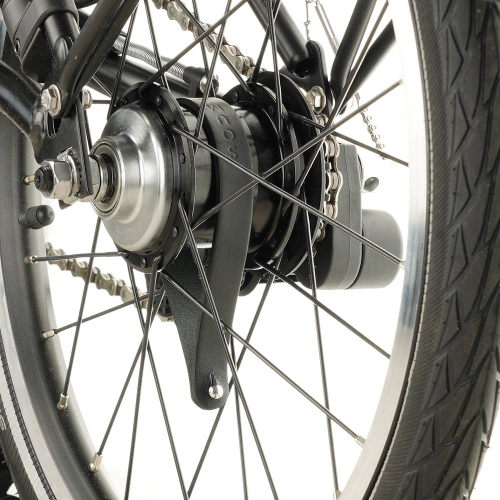 Black Leather Hub Shiners for Brompton Bicycle - Brompton accessories - Souma Leather - rear wheel