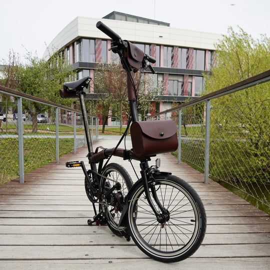 Leather Front Carrier Brompton Bag - Brompton bag - Souma Leather