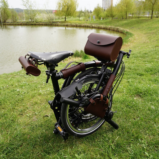 Leather Front Carrier Brompton Bag - Brompton bag - Souma Leather