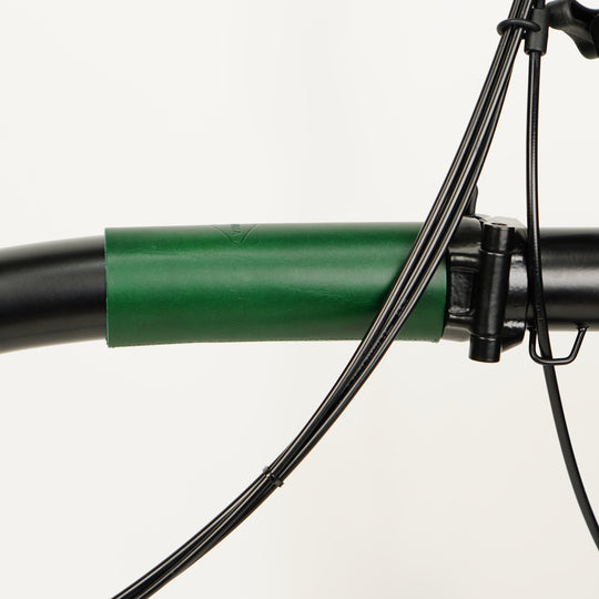 Frame Protector Set for Brompton - Velcro version, green color, front part of main frame tube side view