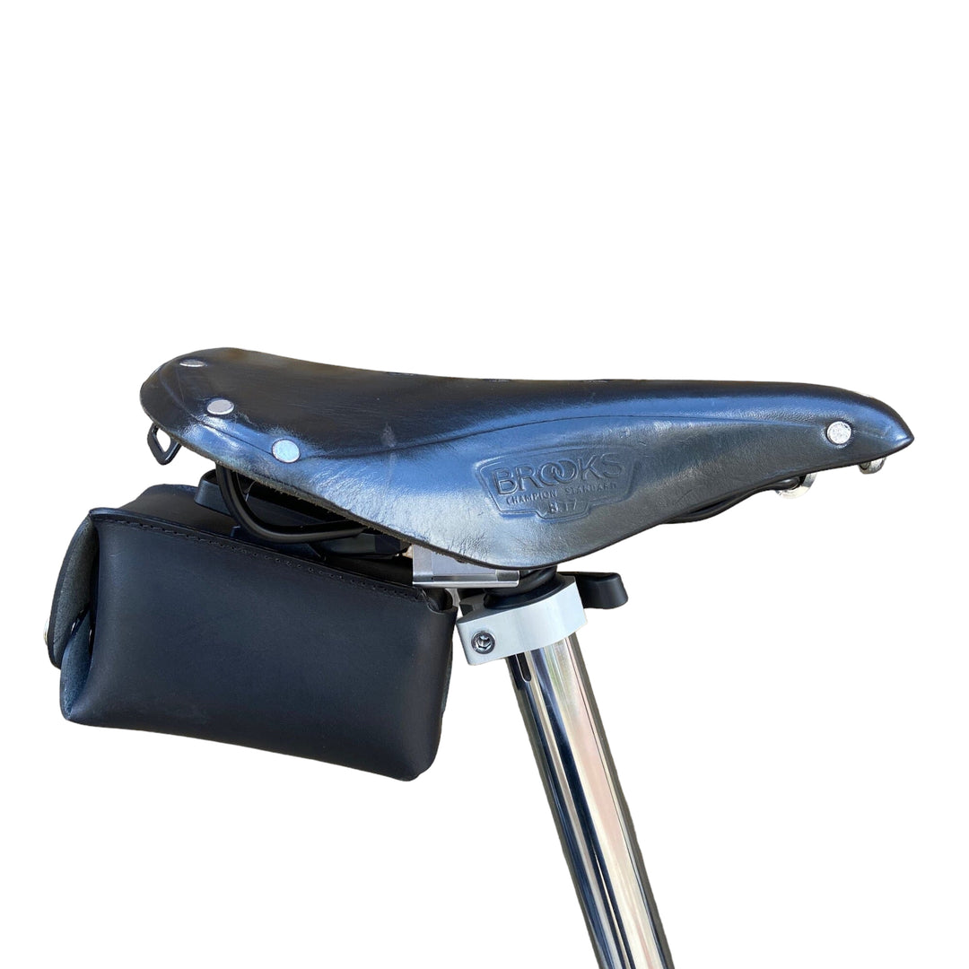 Fahrrad-Satteltasche aus Leder – Schnellverschluss