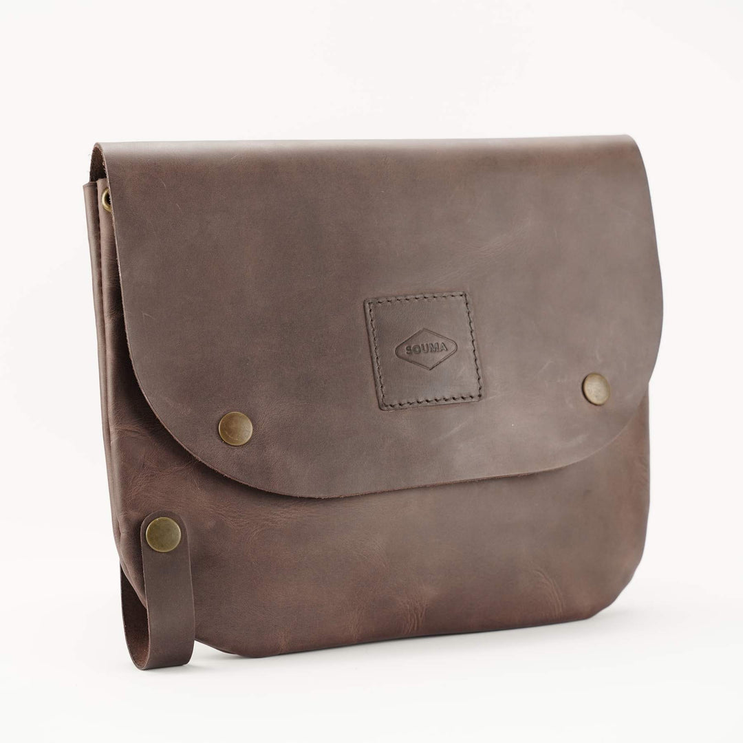 Bikegab - Leather bicycle frame bag/shoulder bag "DARK BROWN"