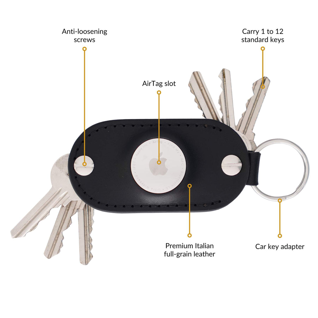 Apple AirTag Leather Key Organizer - Smart Key Storage with Airtag Pocket