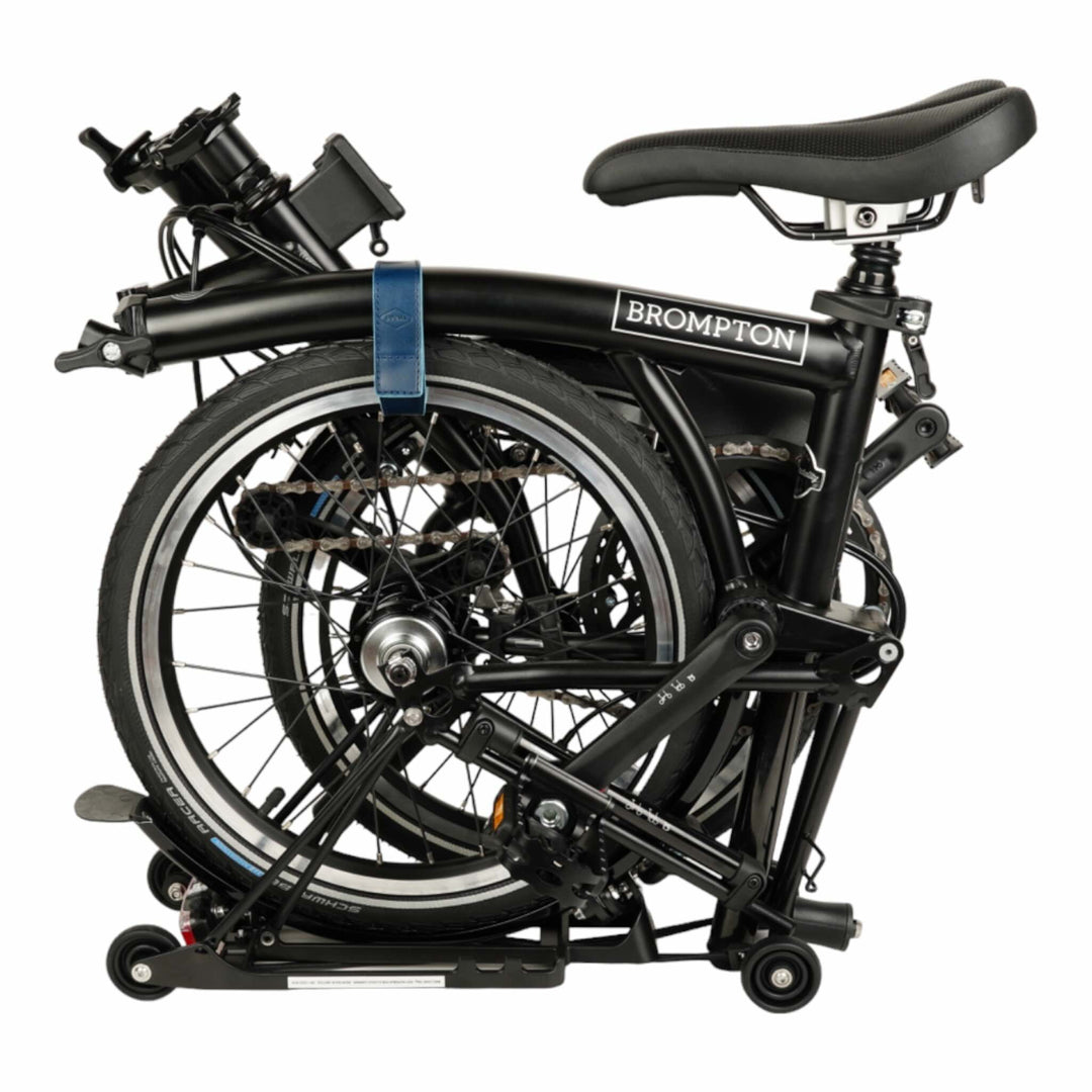 Leather Brompton wheel frame strap and trousers strap 2in1