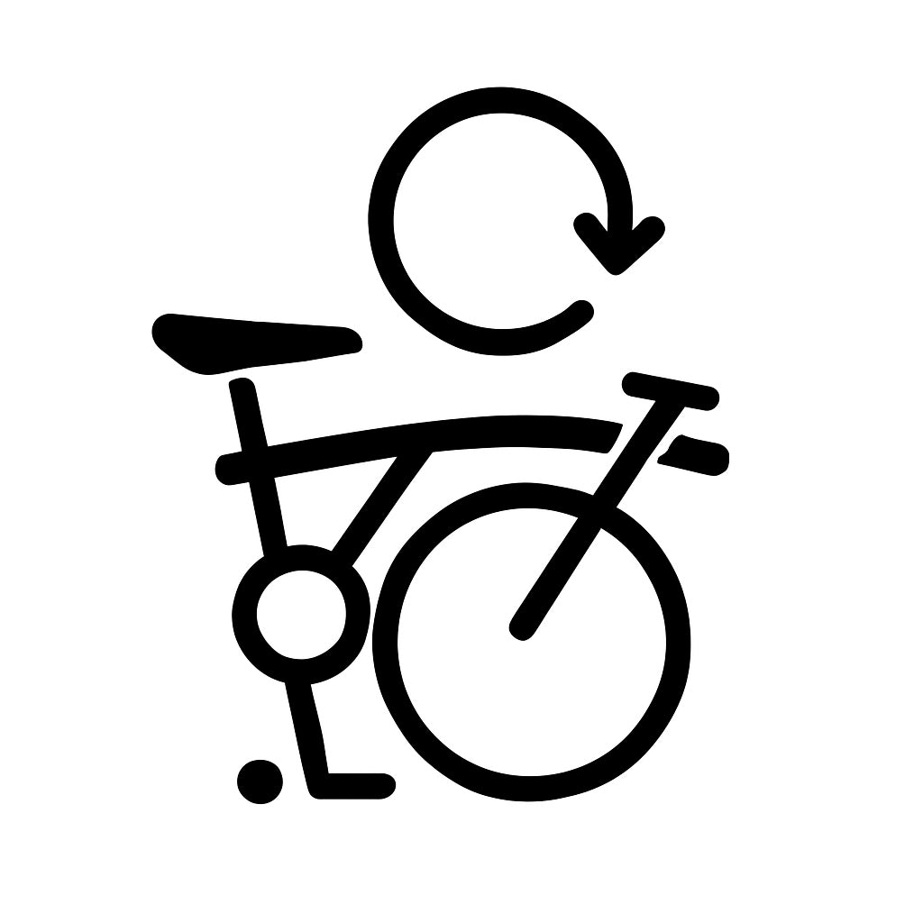 brompton folded bike icon - built to fold