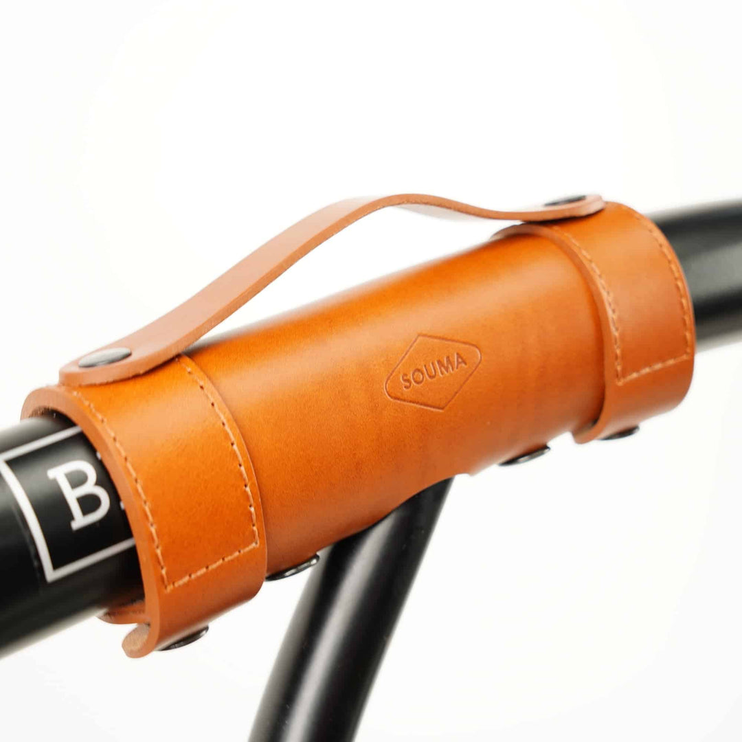 Honey Leather Brompton Carry Handle - Brompton accessories - Souma Leather logo