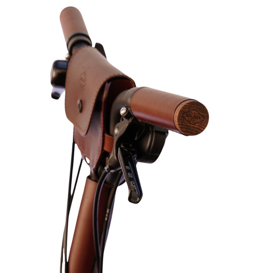 leather grips with wooden end brown