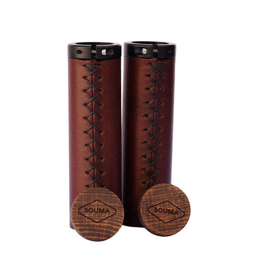 Leather Handlebar Grips for Brompton and Classic Bicycles