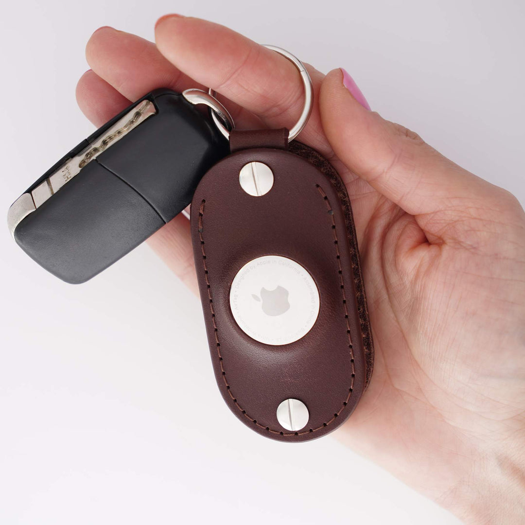 Apple AirTag Leather Key Organizer - Smart Key Storage with Airtag Pocket