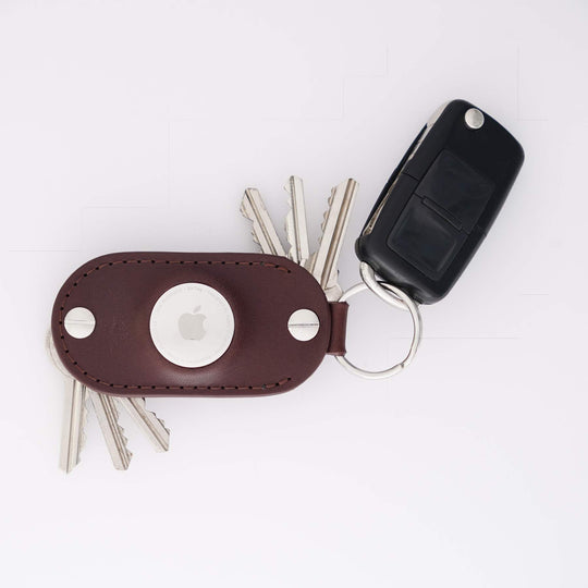 Apple AirTag Leather Key Organizer - Smart Key Storage with Airtag Pocket