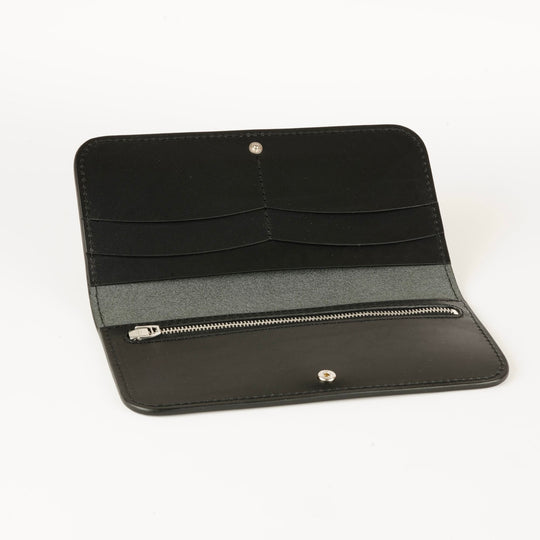 Women's Leather Wallet - Fold Souma Leather Black, inside