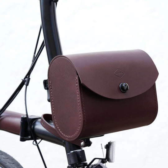 Leather Front Carrier Brompton Bag - Brompton bag - Souma Leather