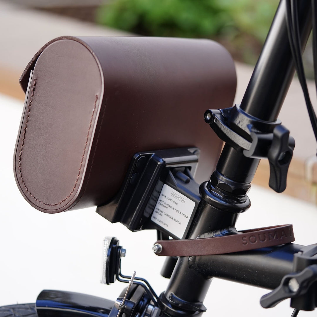 Leather Front Carrier Brompton Bag - Brompton bag - Souma Leather