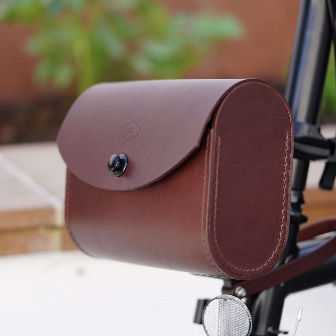 Leather Front Carrier Brompton Bag - Brompton bag - Souma Leather
