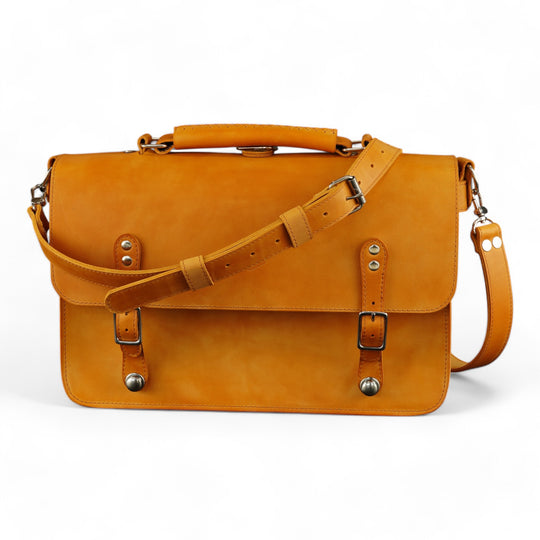 Medium Leather Briefcase / Laptop Bag / Backpack "TOPAZ"