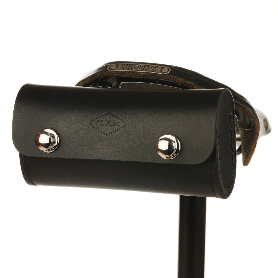traditional saddle bag black silver hardware normal side