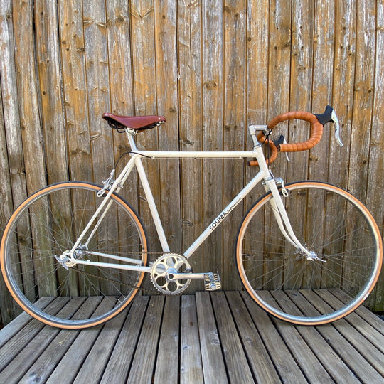 Bicycle with leather accessories 