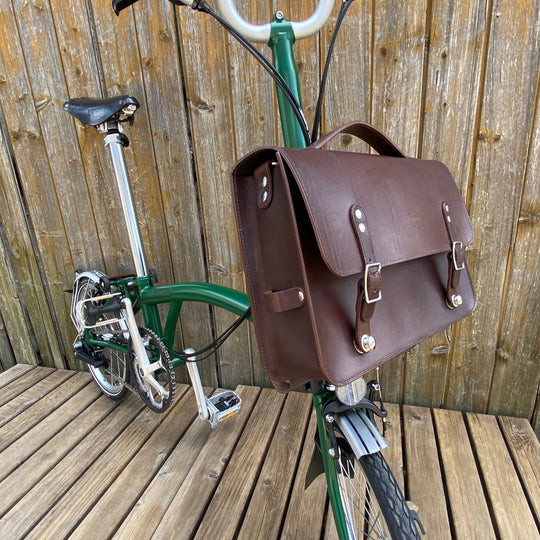 Brompton Bag / Leather Briefcase Souma Leather Brown semi front view