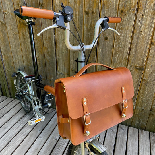 Brompton Bag / Leather Briefcase Souma Leather Honey front view