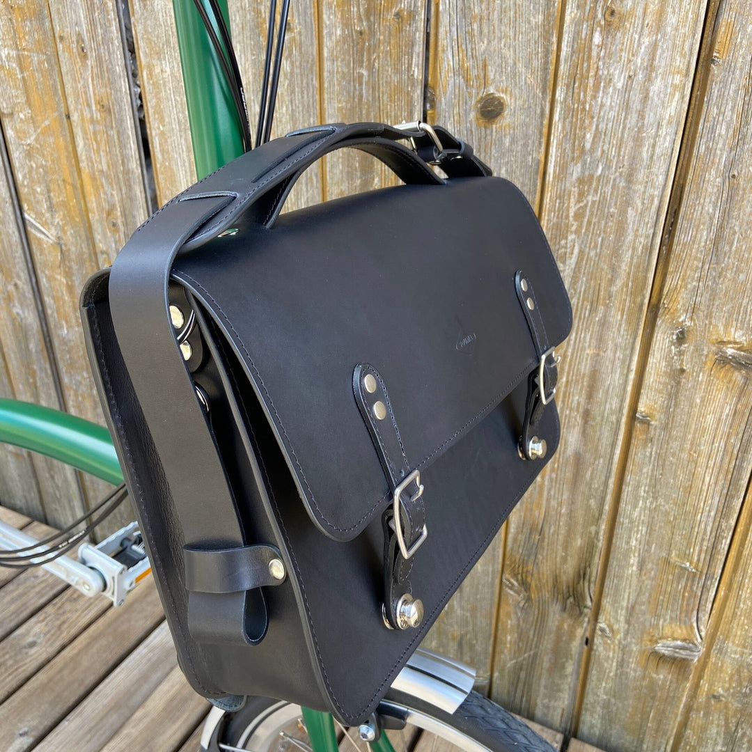Brompton Bag / Leather Briefcase Souma Leather black