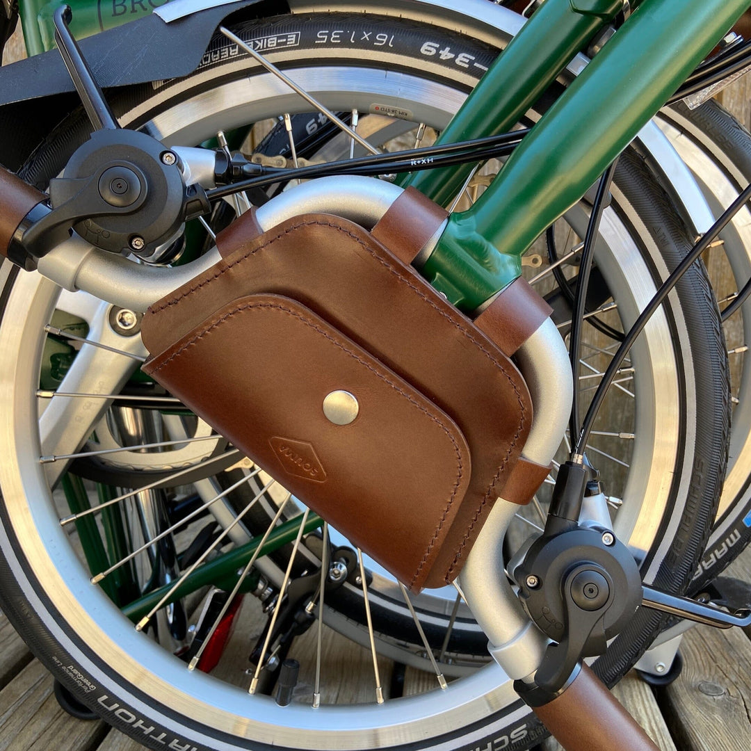 Brompton 2017+ Leather Handlebar Bag Souma Leather Brown Brass 