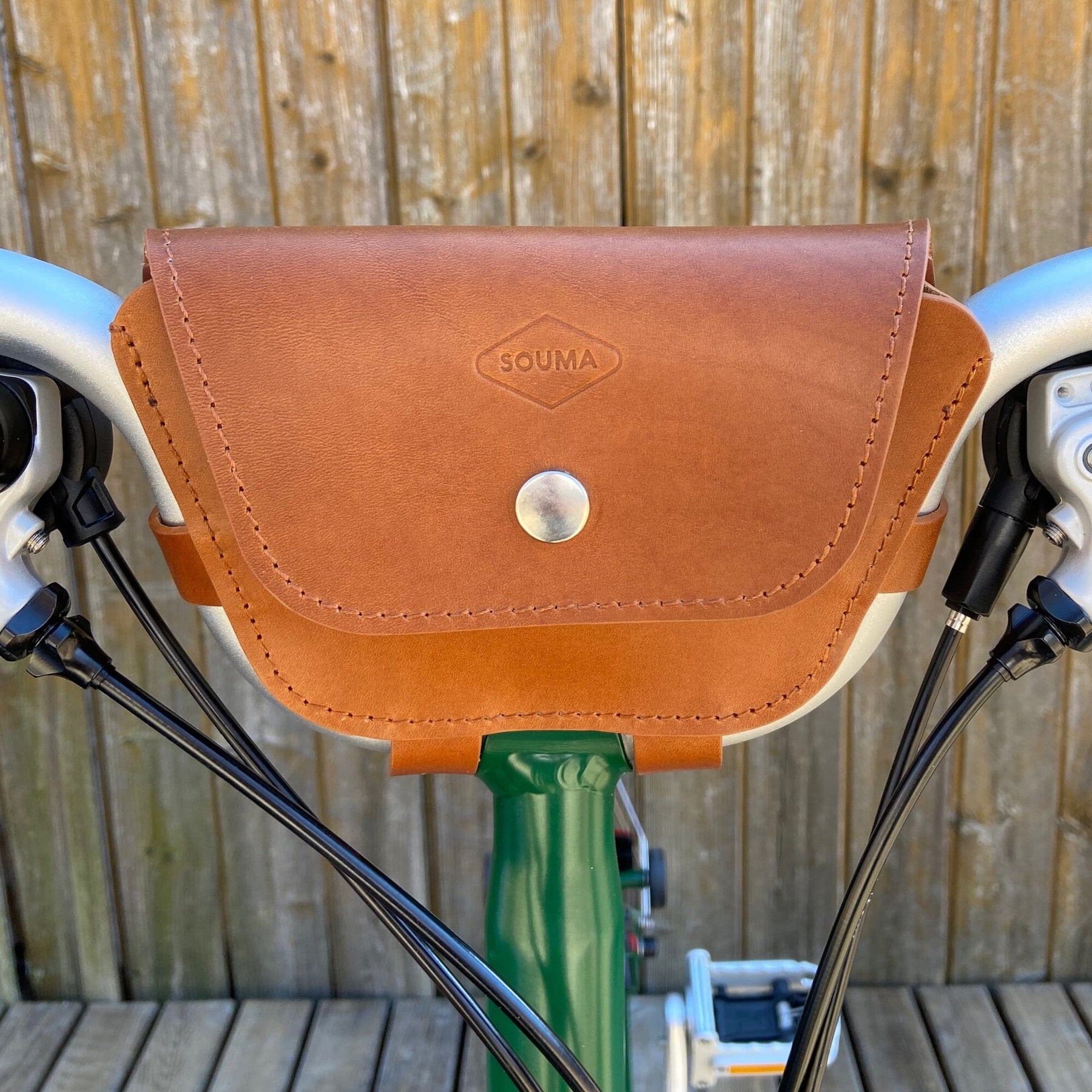 Leather Handlebar Bag for Brompton Bicycle Souma Leather
