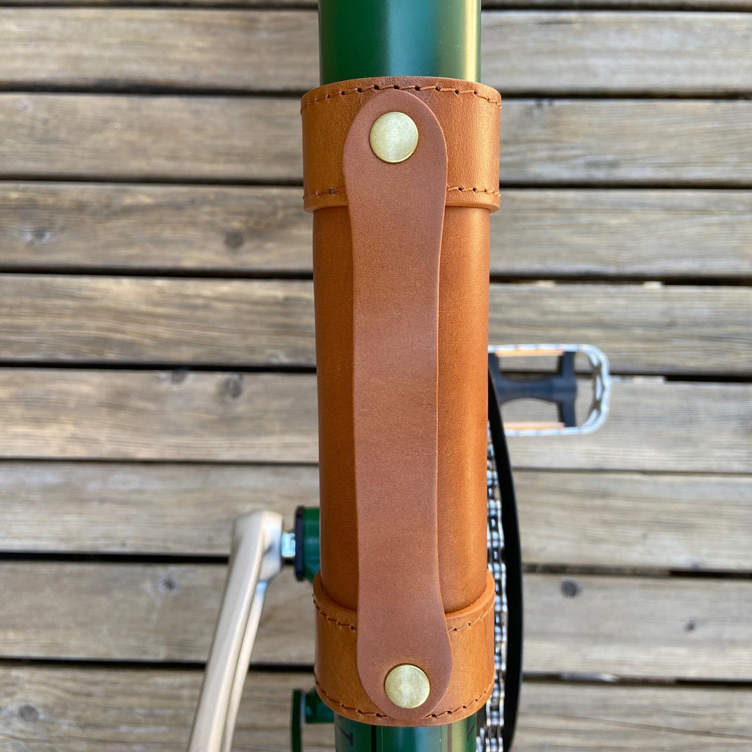 Leather Carry Handle for Brompton bicycle Souma Leather All Honey Brass 