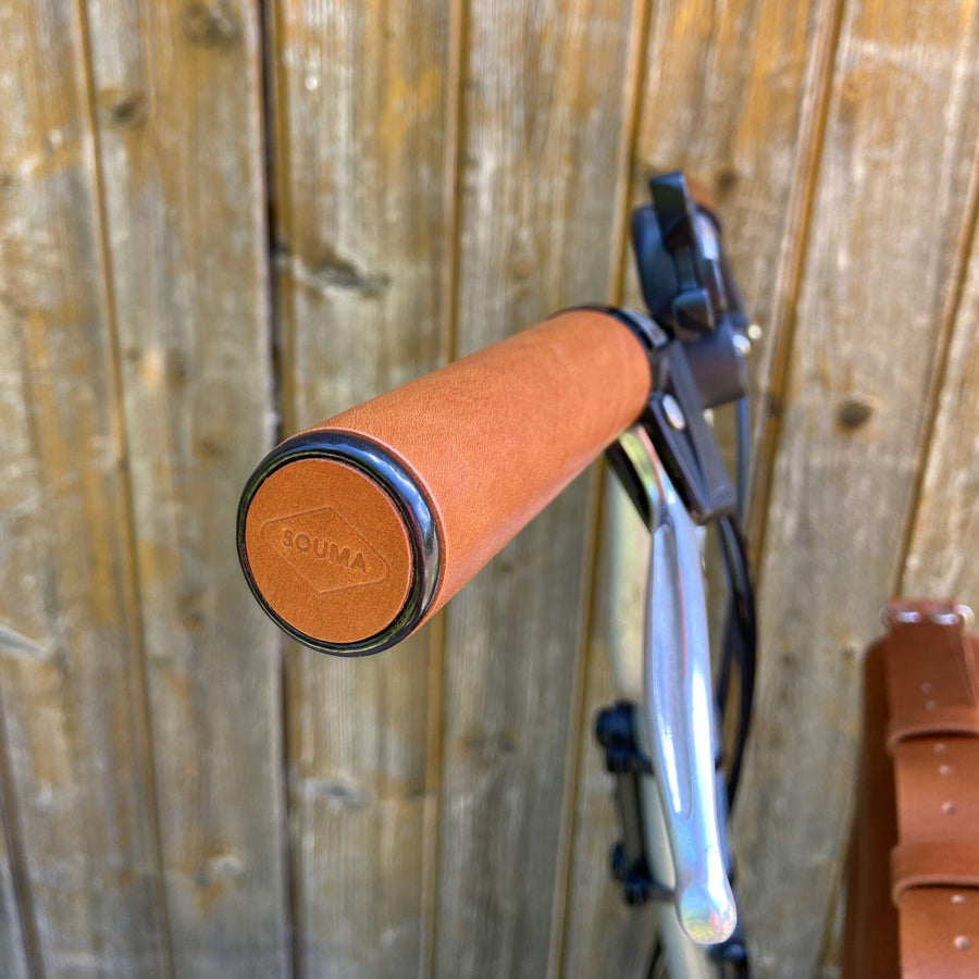 Brompton Leather Bike Grips Unibody HandStitched Bicycle Grips