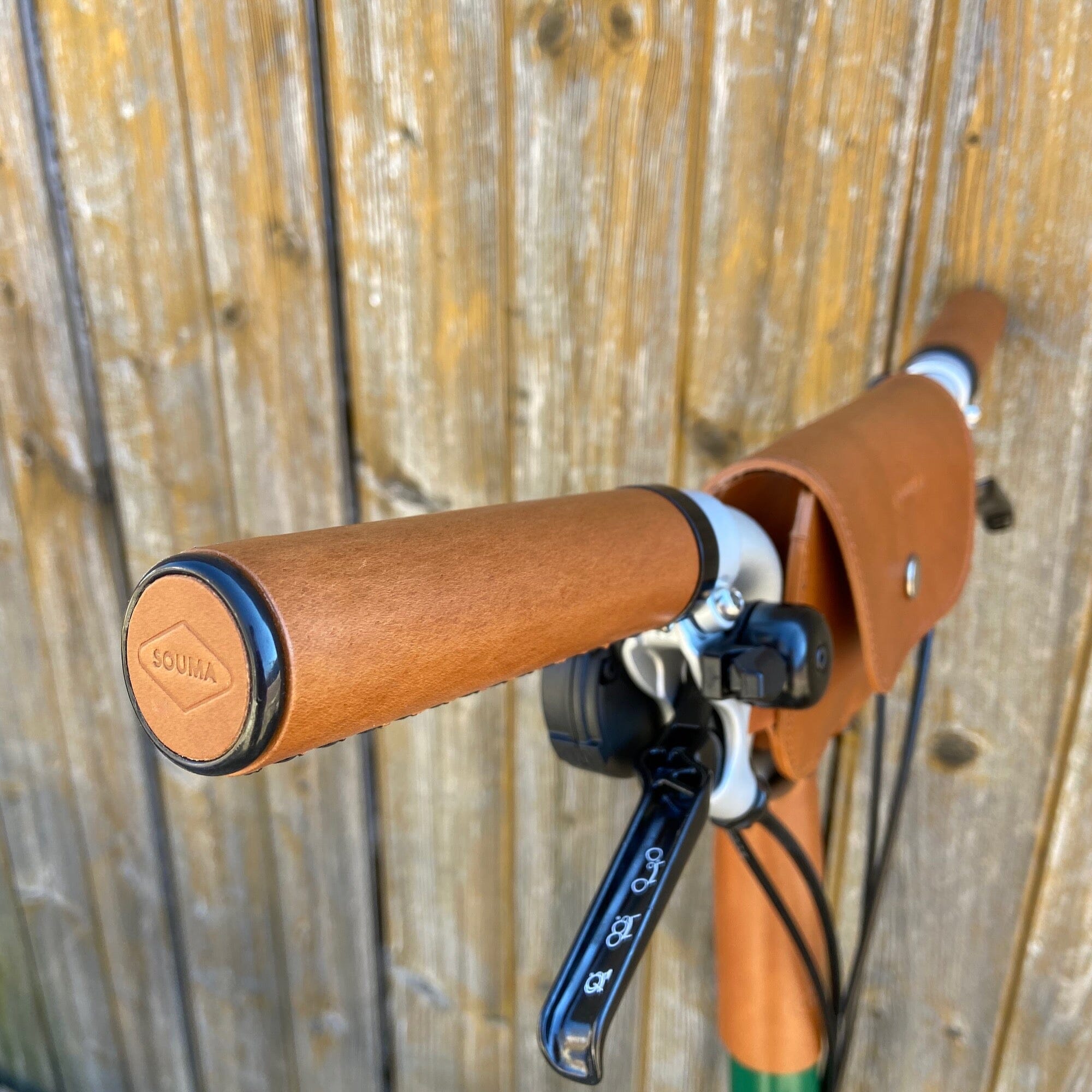 Leather hot sale bicycle grips