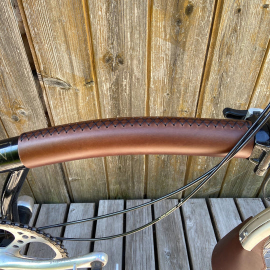 Long Frame cover for Brompton - Sew on Souma Leather Brown 