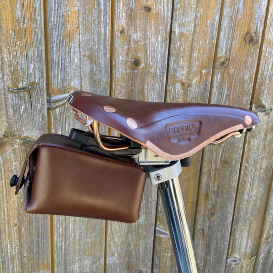 Bicycle Leather Saddle Bag - Quick Release Souma Leather 