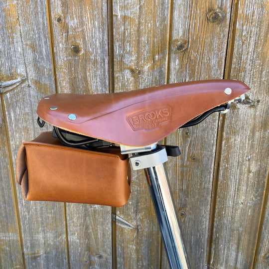 Bicycle Leather Saddle Bag - Quick Release Souma Leather 
