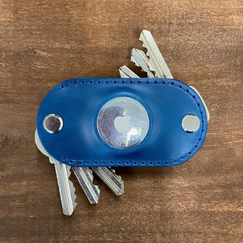 Apple AirTag Leather Key Organizer Souma Leather Blue 
