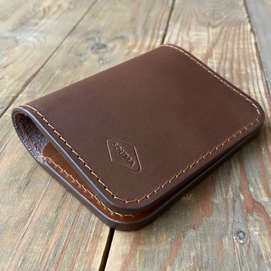 Apple AirTag Leather Bifold Wallet Souma Leather Brown 