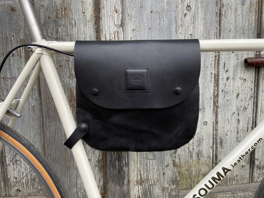 Bikegab - Leather bicycle frame bag/shoulder bag "BLACK" Souma Leather Black 