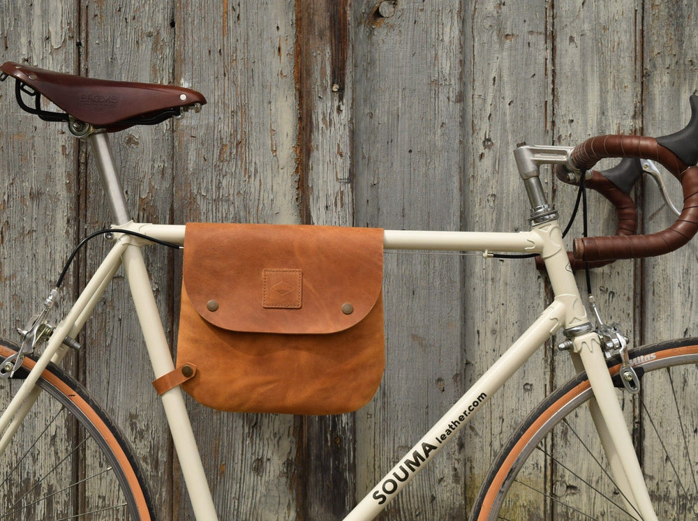 Bikegab - Leather bicycle frame bag/shoulder bag "TOPAZ" Souma Leather 