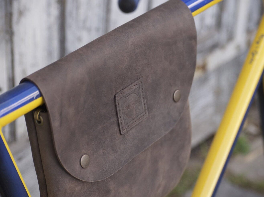 Bicycle Leather Frame Bag - made our of high quality full grain oil tan leather which will beautify over time