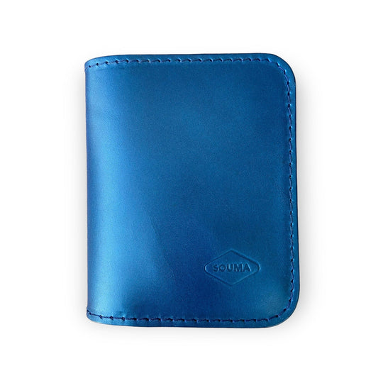 Apple AirTag Leather Bifold Wallet Souma Leather Blue 