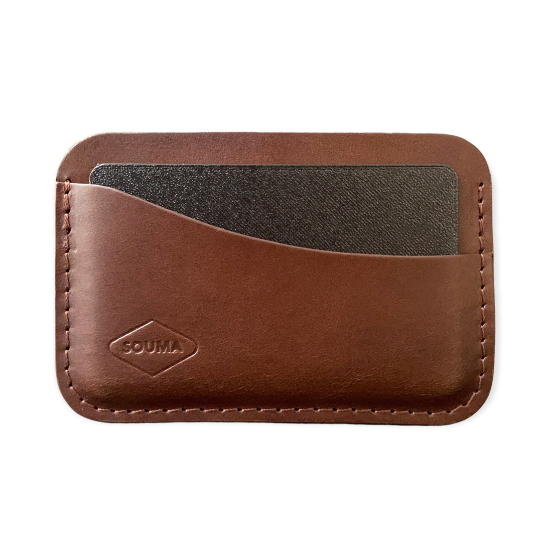 Minimalistic Leather Card Wallet Souma Leather Brown 